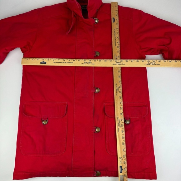 Vintage Eddie Bauer Womens Size L Goose Down Chore Barn Coat Parka Red *Read - Picture 4 of 16